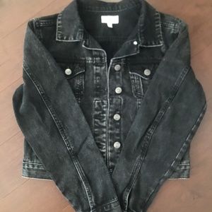 Retrod black ripped denim jacket, new without tag